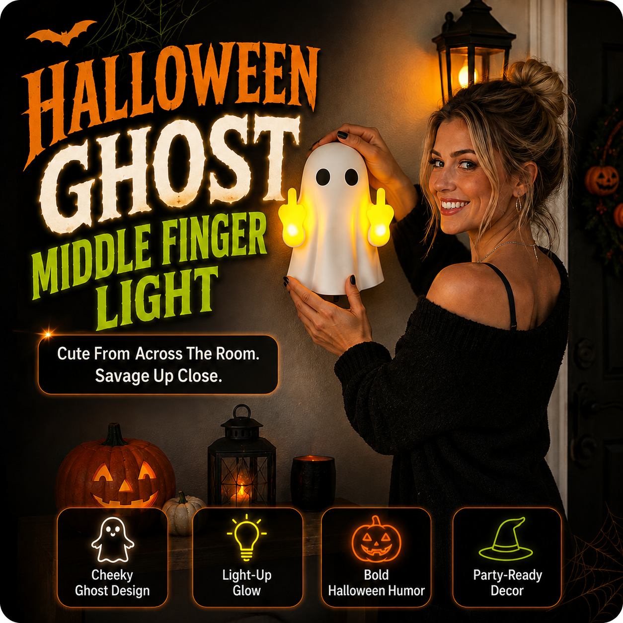👻 Cheeky Ghost Halloween Light