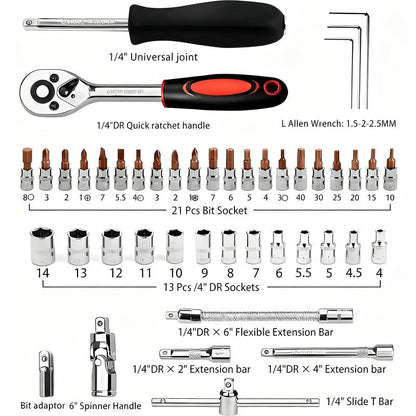⏰Christmas Limited-Time Offer🎄46pcs Car Repair Machinery Tools Set