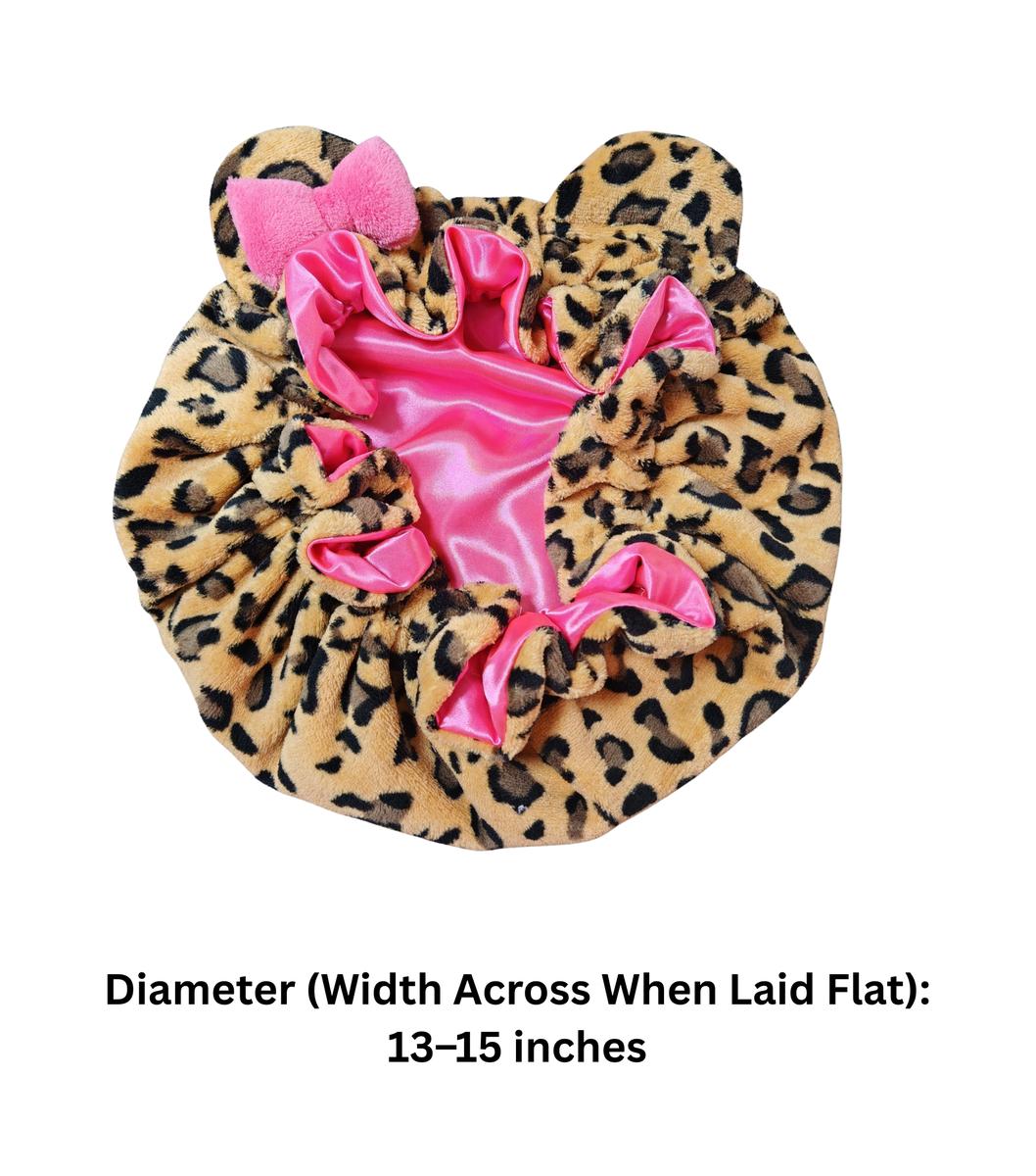 🎀Leopard Print & Pink Teddy Bonnet✨