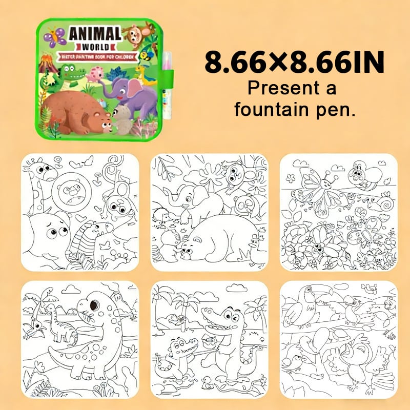 🖼️Beginner-Friendly- 🎨Toddler Watercolor Coloring & Doodle Book - A Fun, Mess-Free Creative Activity
