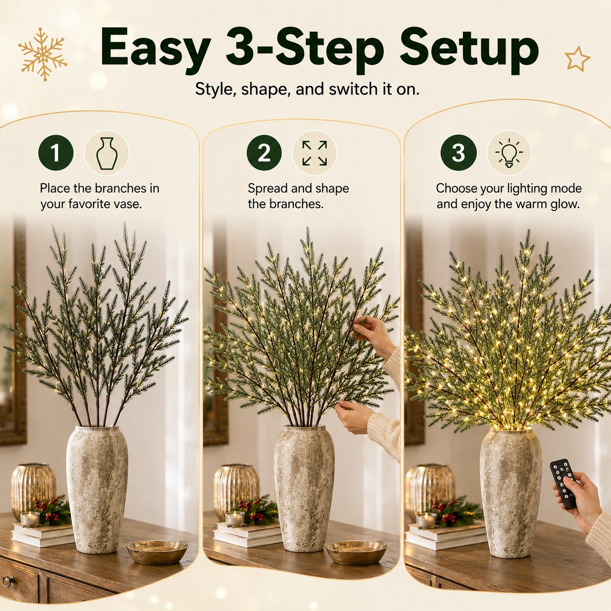 Pre-Lit Evergreen Branch Lights