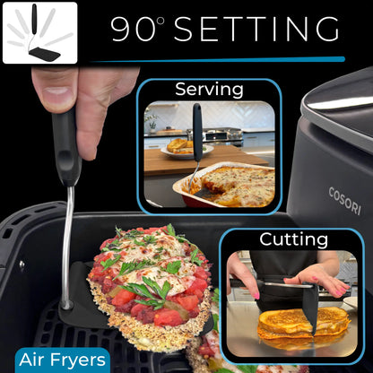 Ahlet Adjustable Spatula – 6 Cooking Angles, 2 Interchangeable Heads for Air Fryers, Griddles & Pans
