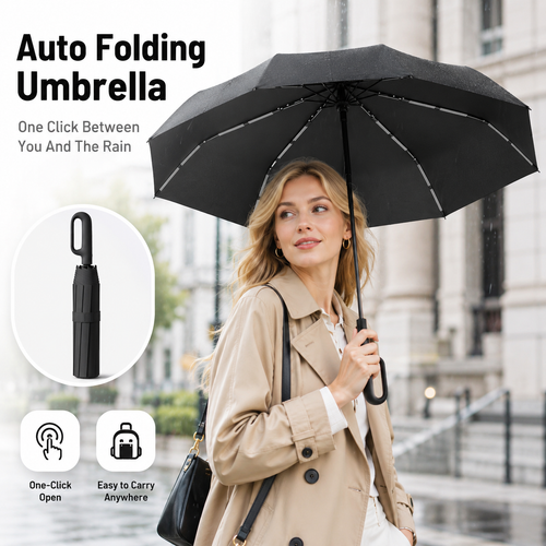Automatic folding umbrella With buckle