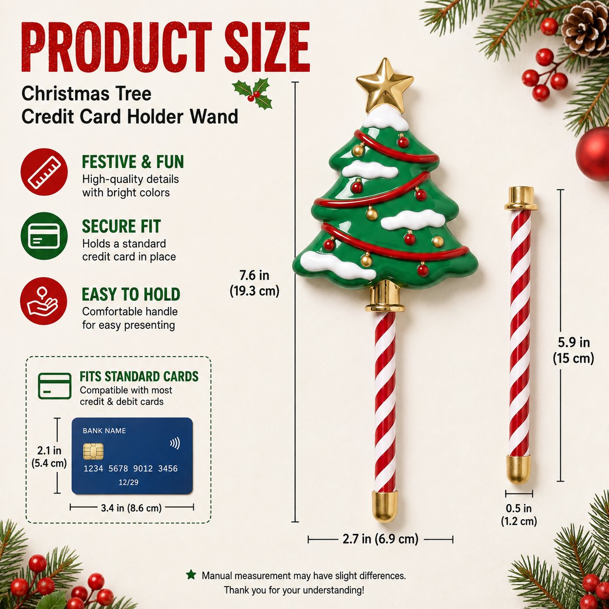 Christmas Tree Credit Card Holder Wand