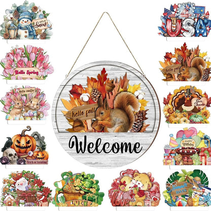 🔥 LIMITED-TIME 50% OFF — 12 Pcs Interchangeable Welcome Sign for Front Door