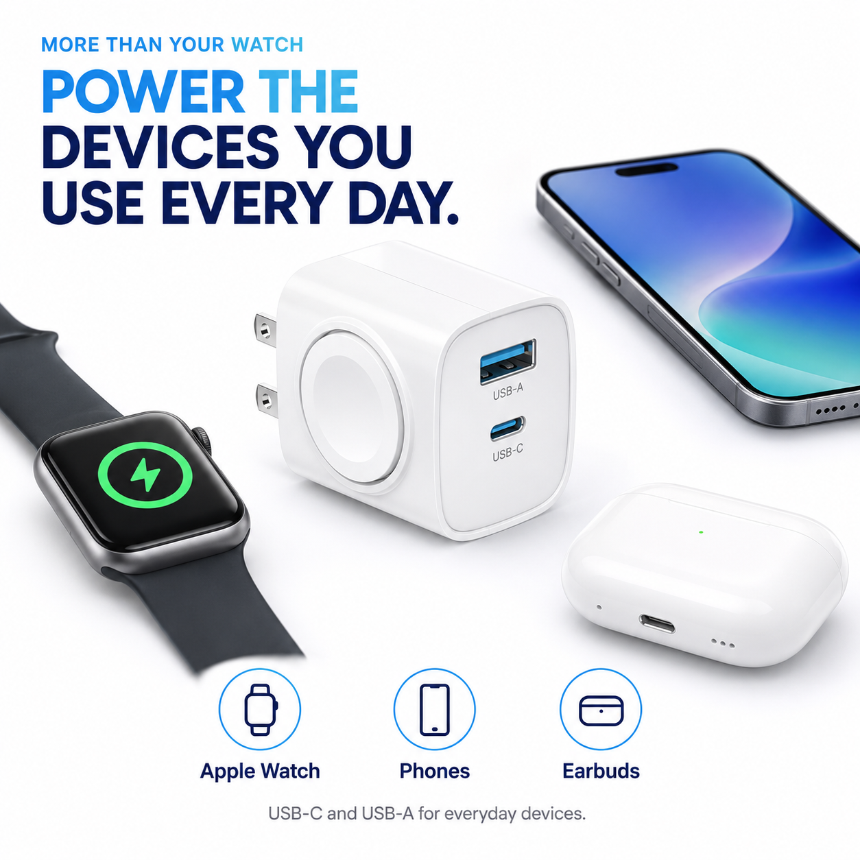 🔋 3-in-1 Magnetic Apple Watch Charger