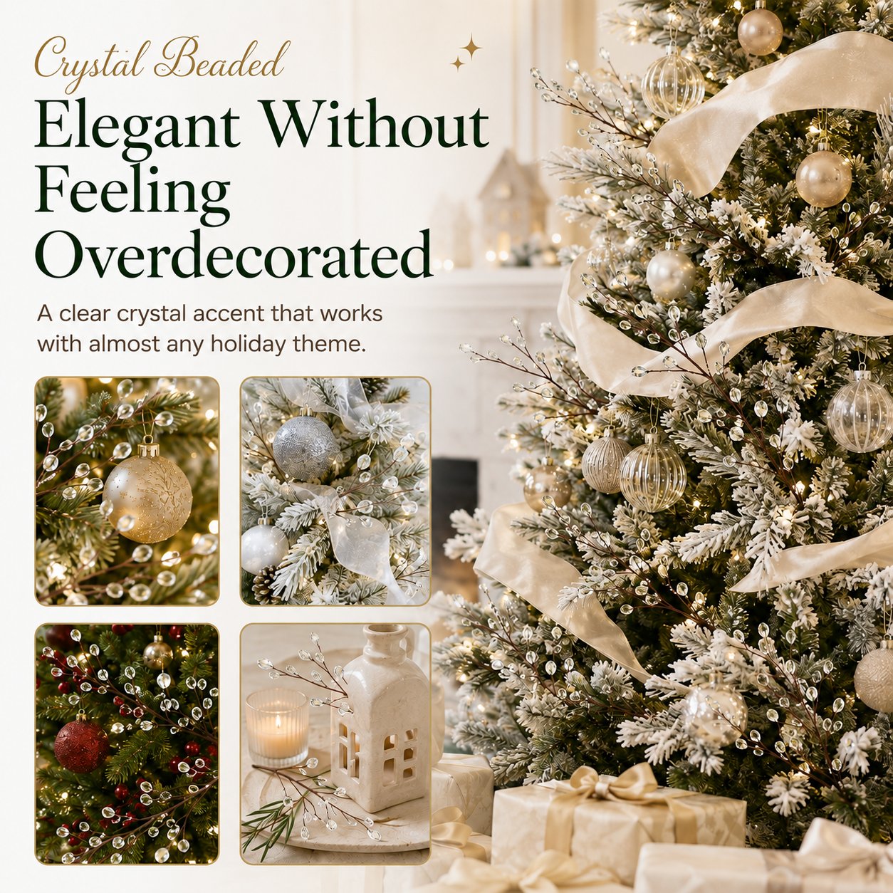 Crystal Beaded Christmas Tree Garland