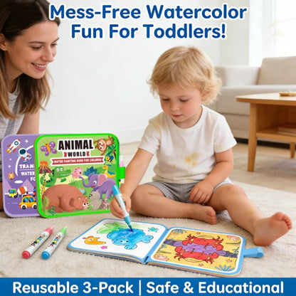 🖼️Beginner-Friendly- 🎨Toddler Watercolor Coloring & Doodle Book - A Fun, Mess-Free Creative Activity