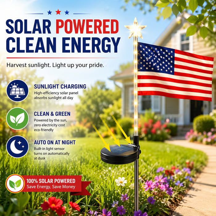 ✨Solar Flag Lights - 8 Modes Waterproof Outdoor Decorative Stake Lights