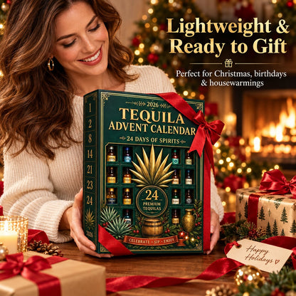 🎁🏺24-Day Mini Tequila Bottle Advent Blind Box for Holiday Celebration, Bar Table Decor, Collector Gift & Family Countdown