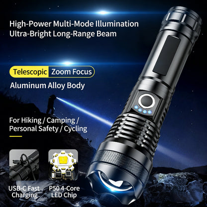 ✨Rechargeable LED Flashlight - High Lumen, Waterproof, Ultra Bright Flashlight for Emergencies