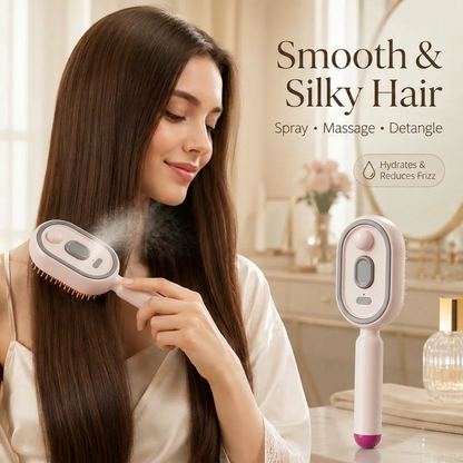 💨 Electric Spray Air Cushion Massage Comb |💆‍♀️ Anti-Static Detangling Hair Brush with Soothing Mist