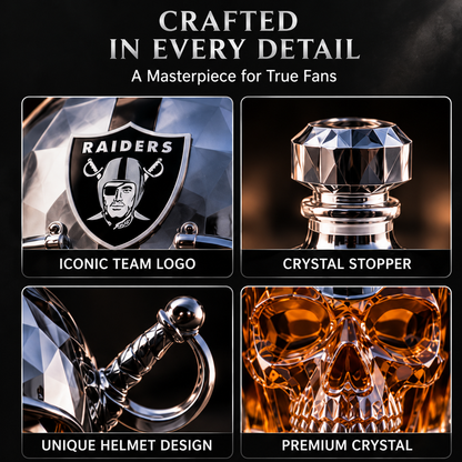 🔥 Limited-Time 49% OFF –🏈 Skull Helmet Decanter - Sculpted Glassware & Home Bar Display 🏆