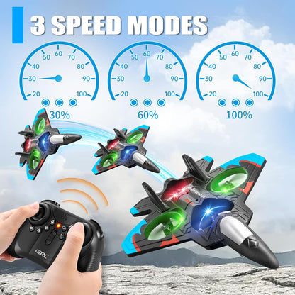 49% OFF This Week Promotions🎉🎉RC Stunt Fighter Jet Toy for Kids with 360° Flips & LED Lights