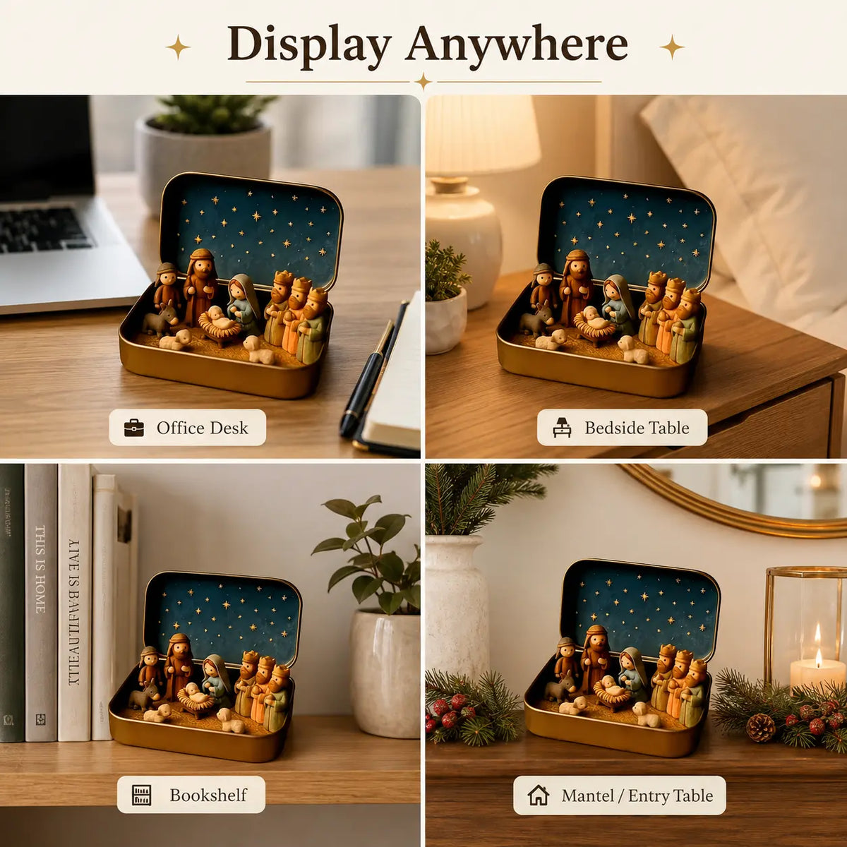 (🎁Last Day 49% OFF)🎄✝️Mini Christmas Nativity Set in a Tin Box