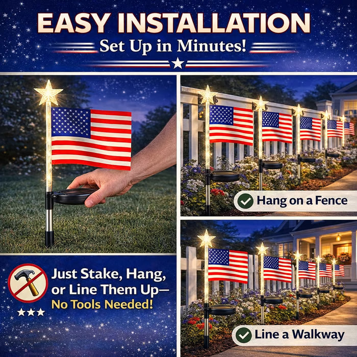 ✨Solar Flag Lights - 8 Modes Waterproof Outdoor Decorative Stake Lights