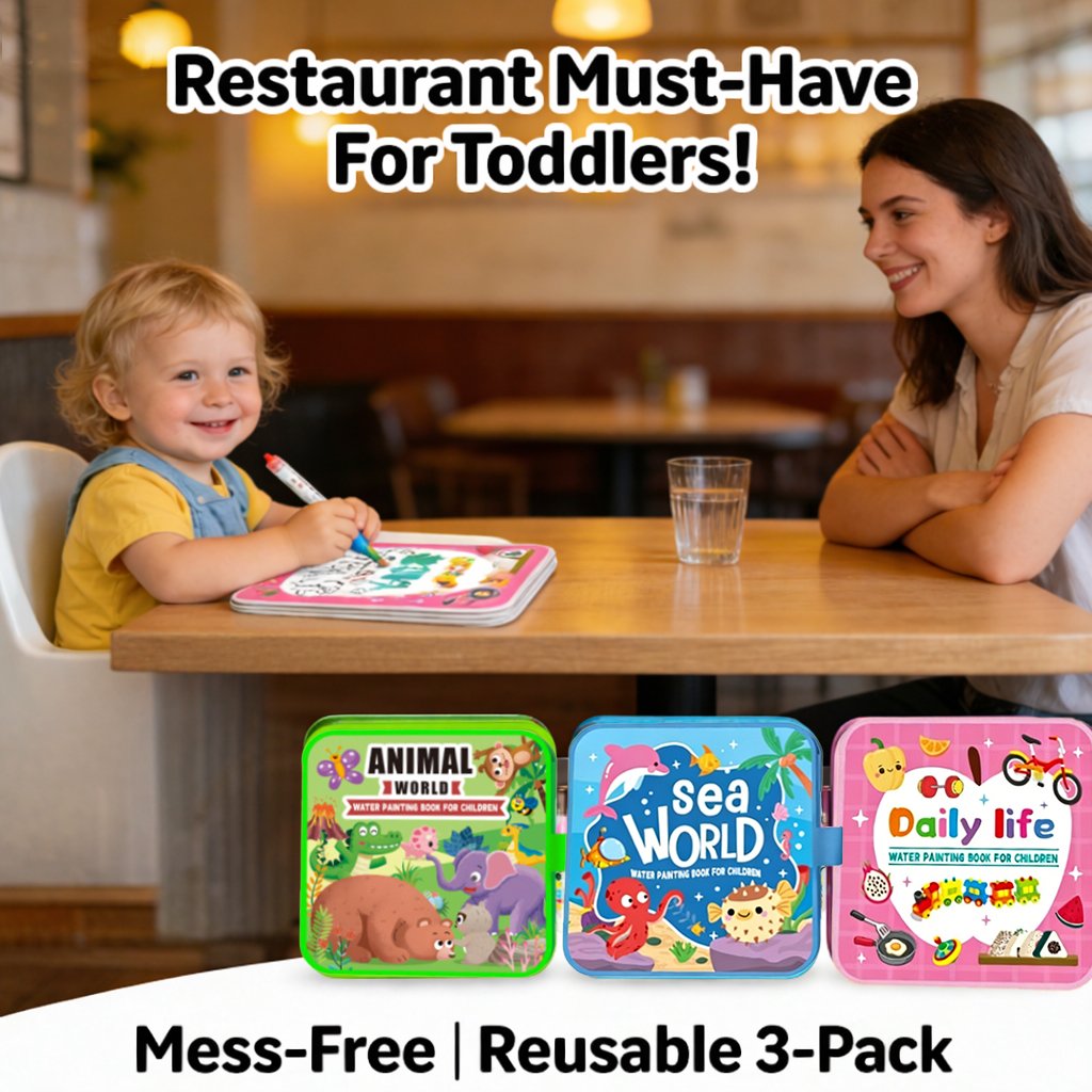 🖼️Beginner-Friendly- 🎨Toddler Watercolor Coloring & Doodle Book - A Fun, Mess-Free Creative Activity