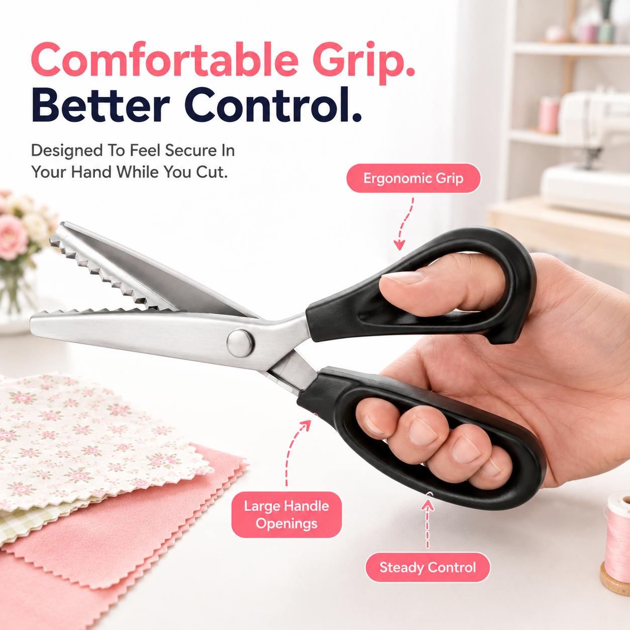 Stainless Steel Lace Serrated Shears