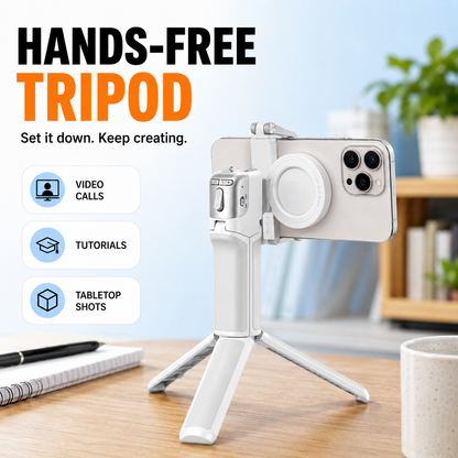 📸 Zoomable Magnetic Palm Grip | Selfie Stick & Tripod