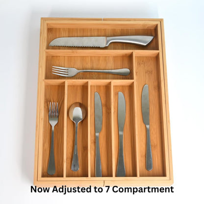 🥢 Bamboo Extendable Kitchen Drawer Organizer