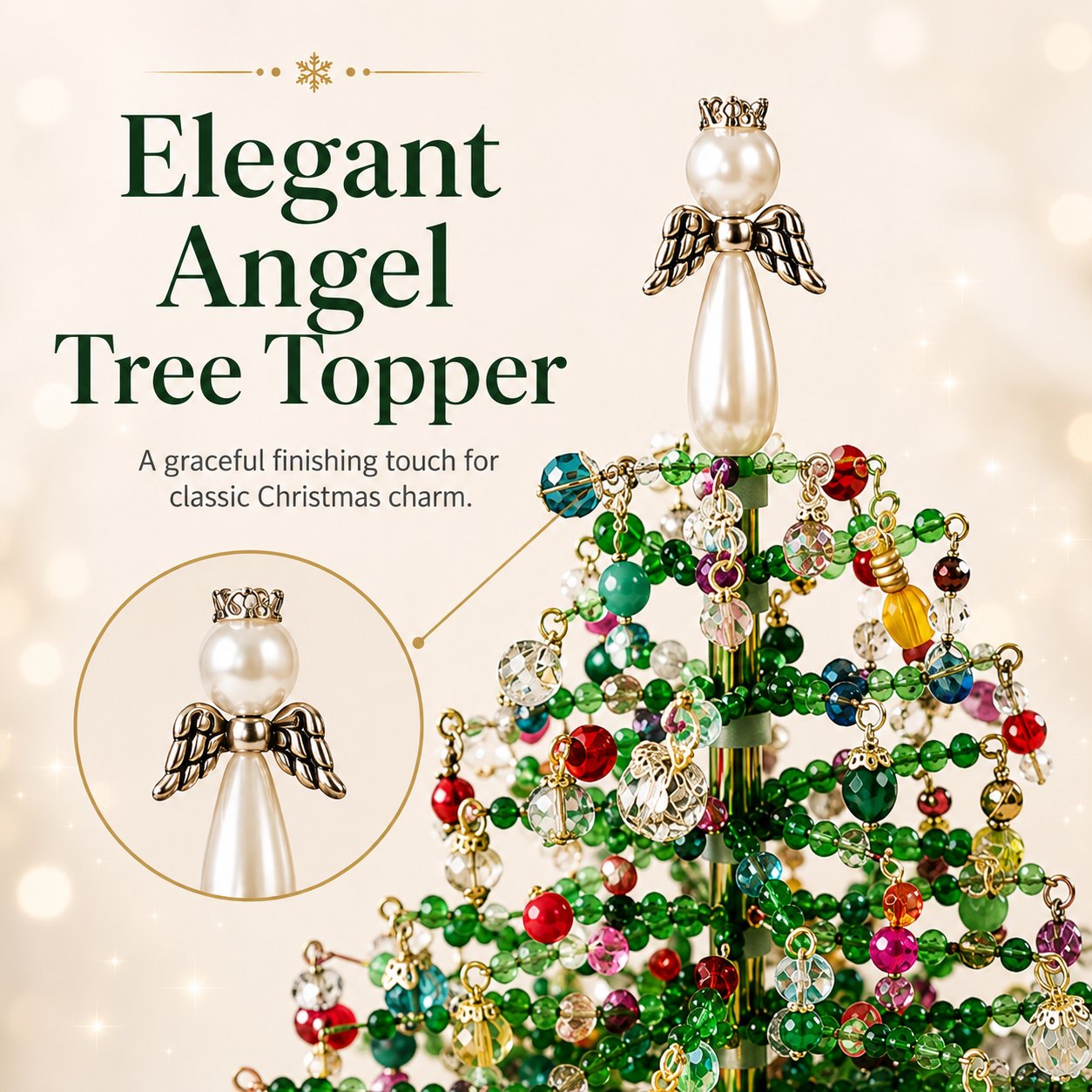 🎄✨ DIY Beaded Christmas Tree Kit – 🎅Create Your Own Sparkling Holiday Decoration