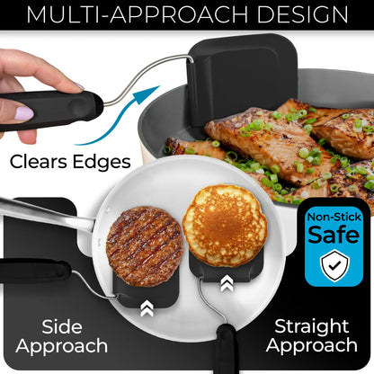 Ahlet Adjustable Spatula – 6 Cooking Angles, 2 Interchangeable Heads for Air Fryers, Griddles & Pans