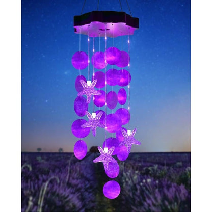 🎁49% OFF - 🌈 ✨ Solar-Powered Seashell Wind Chime Light