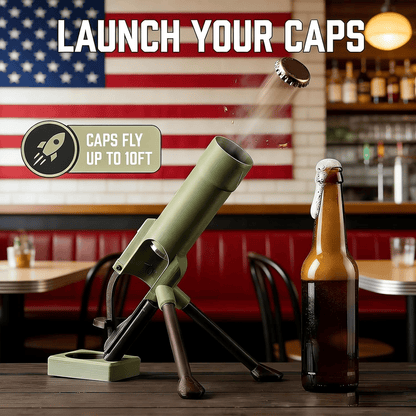 51mm Beer Bottle Mortar Bottle Opener – Novelty Cap-Launching Desk & Bar Accessory