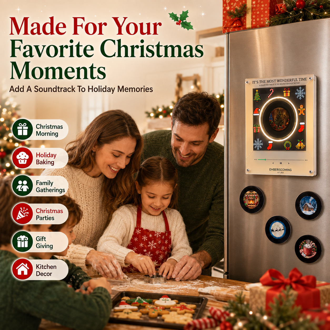 Christmas refrigerator magnet NFC sensing