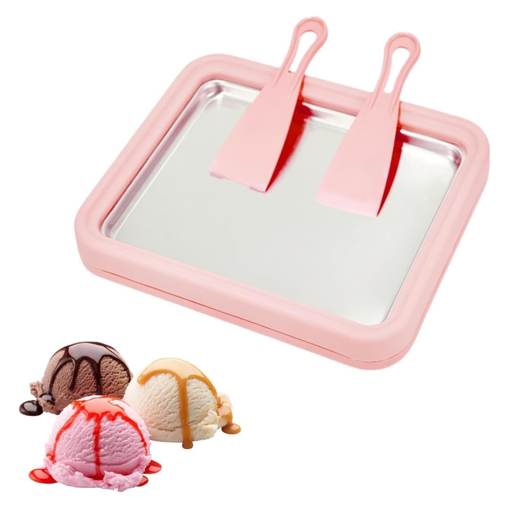 🍓 Food-Grade Stainless Steel Ice Cream Tray | Easy Clean