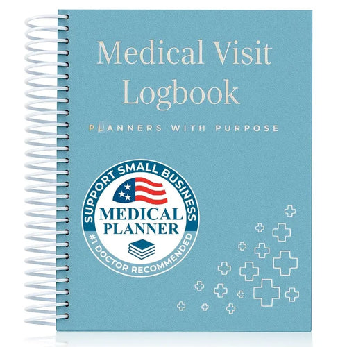📚Medical Visit Logbook: Your Essential Medical Planner | Vegan Leather Hardcover, Pen Holder & Durable Spiral Binding