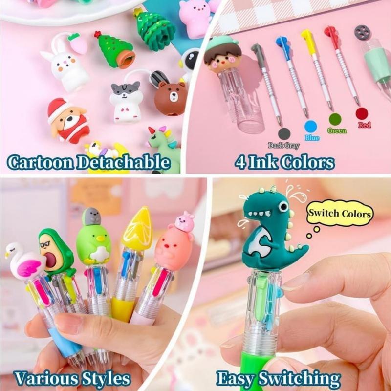 ⏰Last Batch Selling Fast!Hot 49% OFF!💖20Pcs Mini Multicolor Pens in One 4-in-1 Cute Pens Bulk for Kids