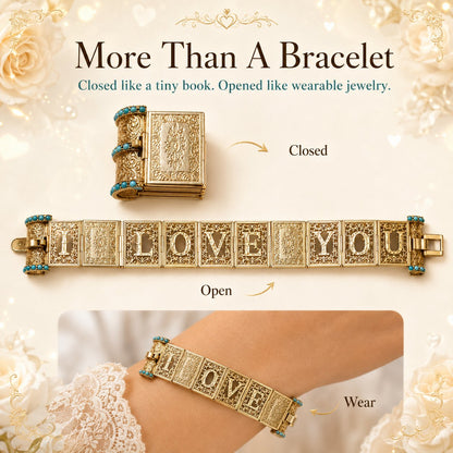 Victorian Book “I Love You” Bracelet