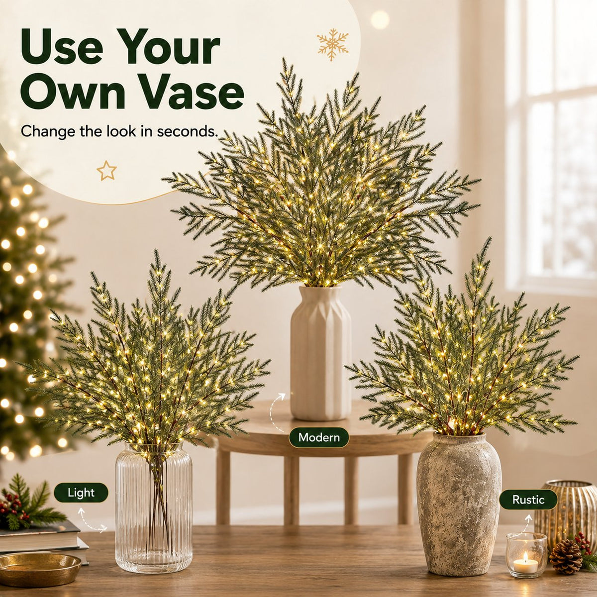 Pre-Lit Evergreen Branch Lights
