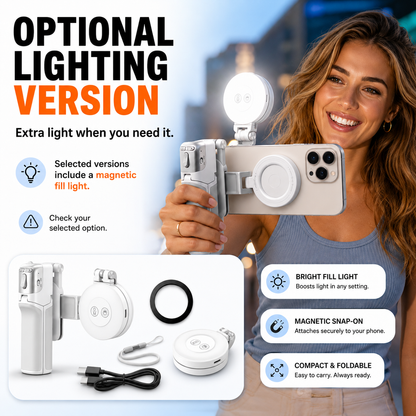 📸 Zoomable Magnetic Palm Grip | Selfie Stick & Tripod