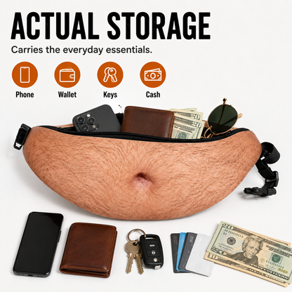 😂 Realistic Beer Belly Fanny Pack – Funny Hidden Waist Bag & Gag Gift