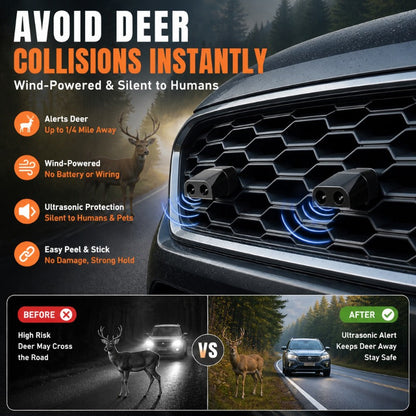 🚗🦌 Wind-Powered Deer Warning Whistle – Automatic Wildlife Alert for Cars, Trucks & SUVs