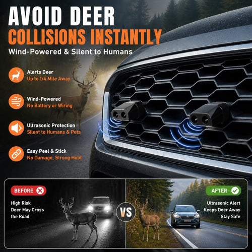 🚗🦌 Wind-Powered Deer Warning Whistle – Automatic Wildlife Alert for Cars, Trucks & SUVs