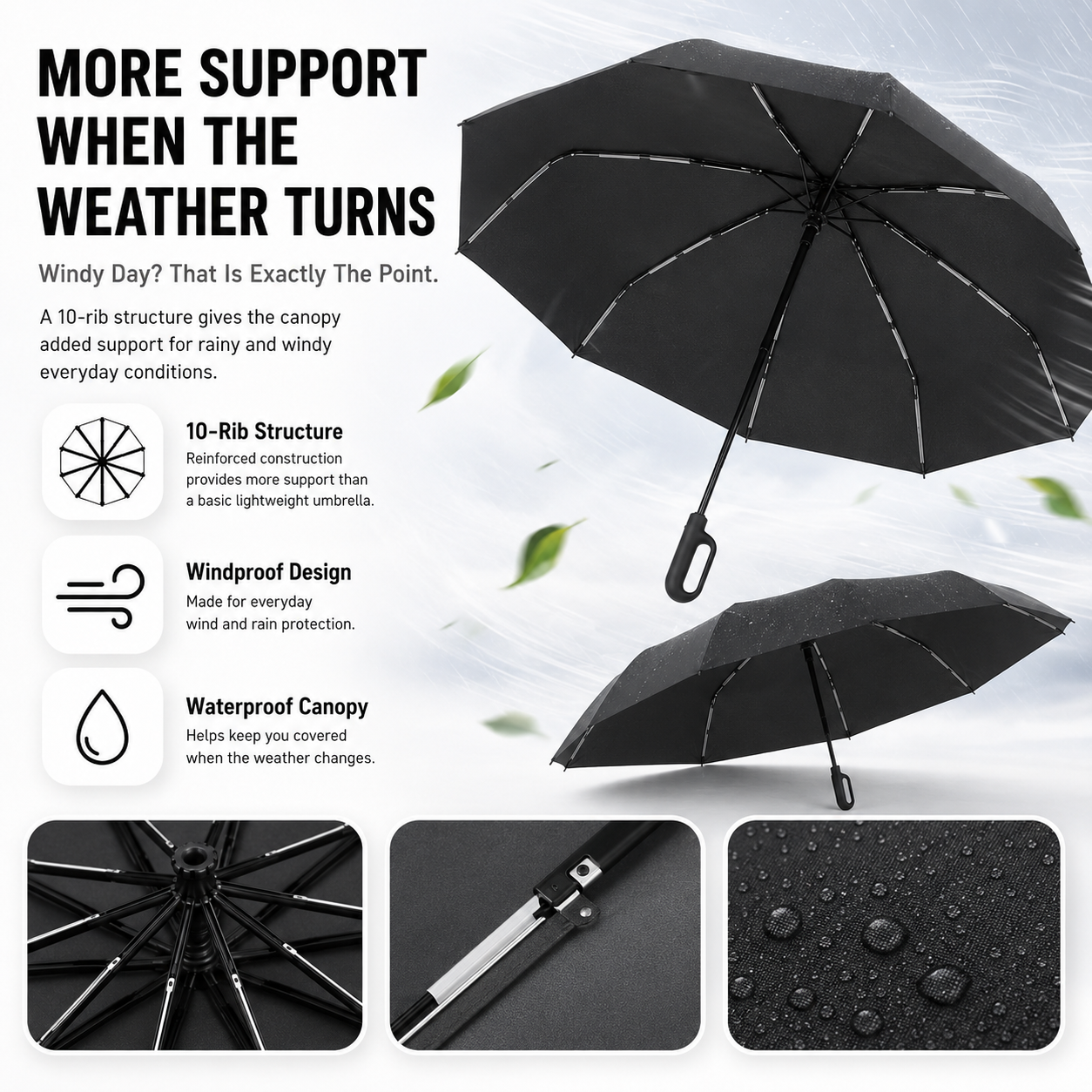 Automatic folding umbrella With buckle