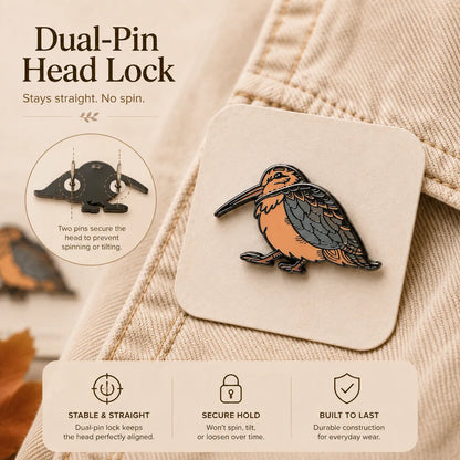 ⏳ Last Day 49% OFF – 🐦 Waddlin' Timberdoodle Kinetic Enamel Pin | Double-Layer Moving Woodcock Design with Hidden Sliding Track & Dual-Pin Lock ✨