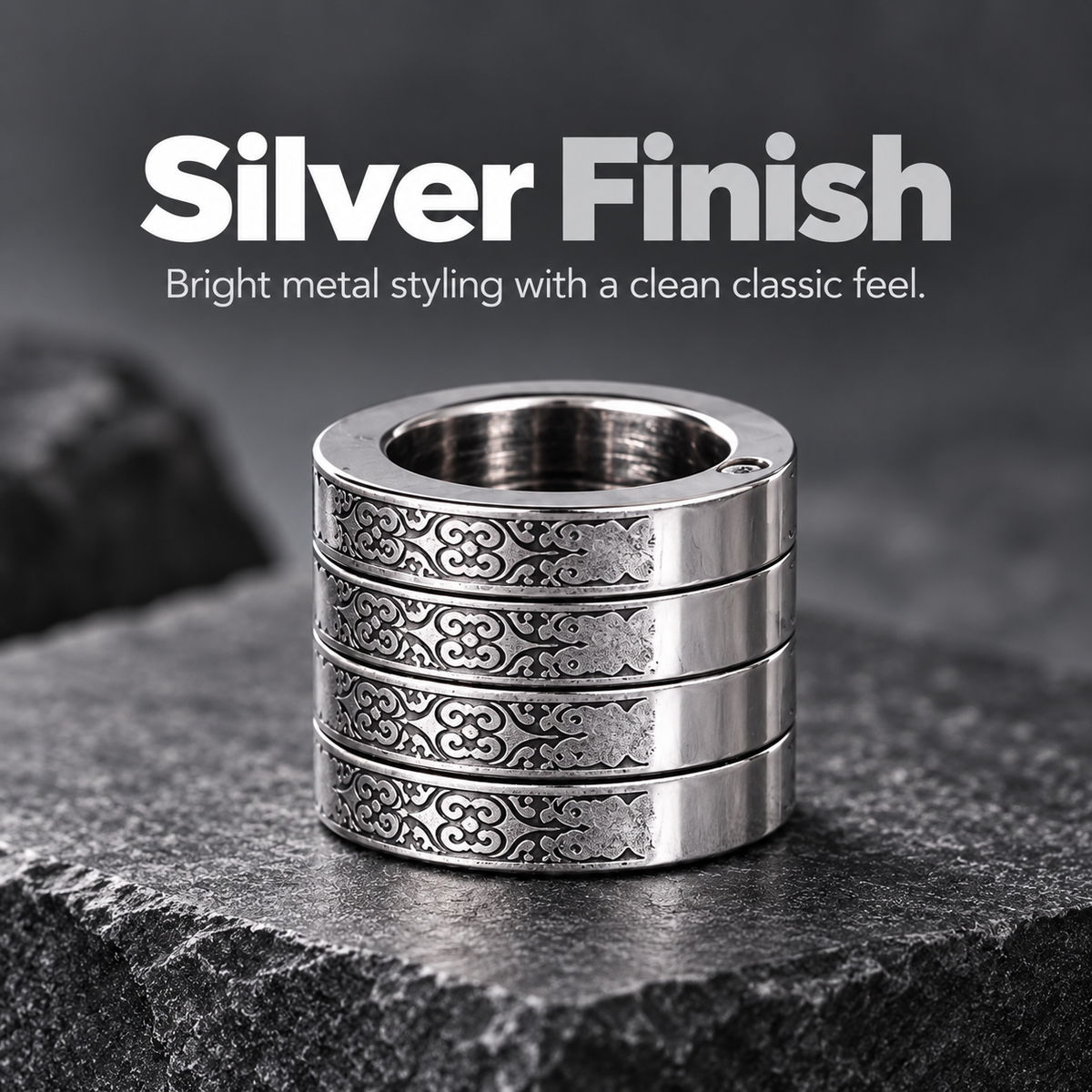 Unisex Four-Band Thumb Ring – Unique metal finish with a striking look; suitable for casual wear; an elegant, stylish accessory for adults.