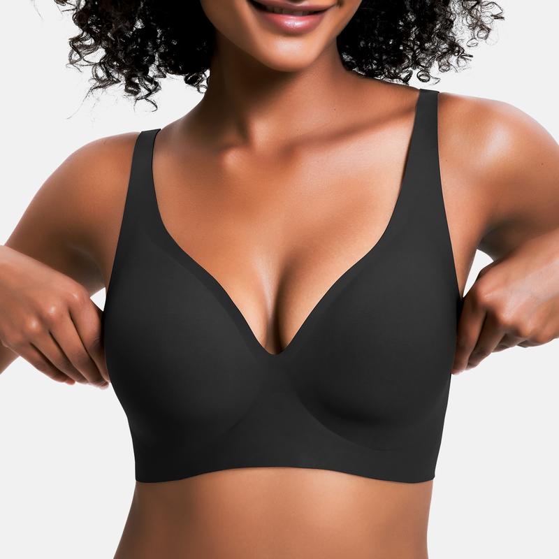 Buy 2 Free Shipping💜💜Jelly Wireless Womens Comfortable Wireless Bras Push Up Bralettes Seamless Tshirts Bras Deep V Everyday Bras