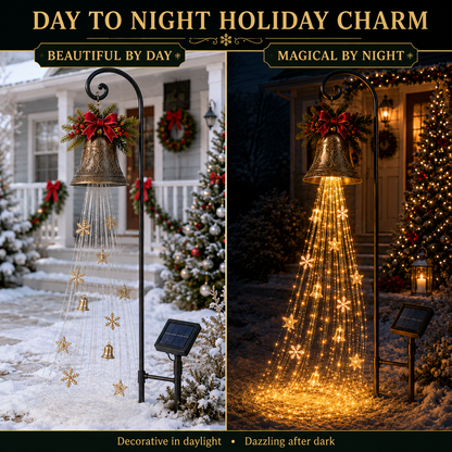 🎄 Christmas Bell Cascade Solar Lights✨ Create a Magical Holiday Glow