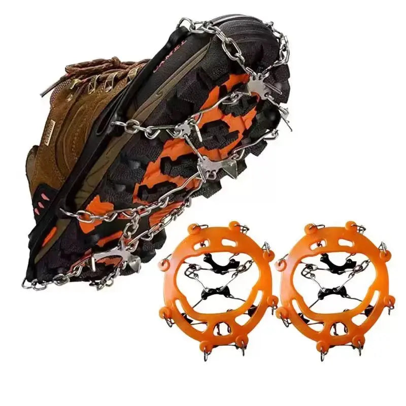 Ice Cleats for Shoes and Boots, Lightweight Crampons Anti-Slip Traction Snow Grips for Walking, Daily Commuting, Hiking Outdoor Winter Use for Men Women One size fits all