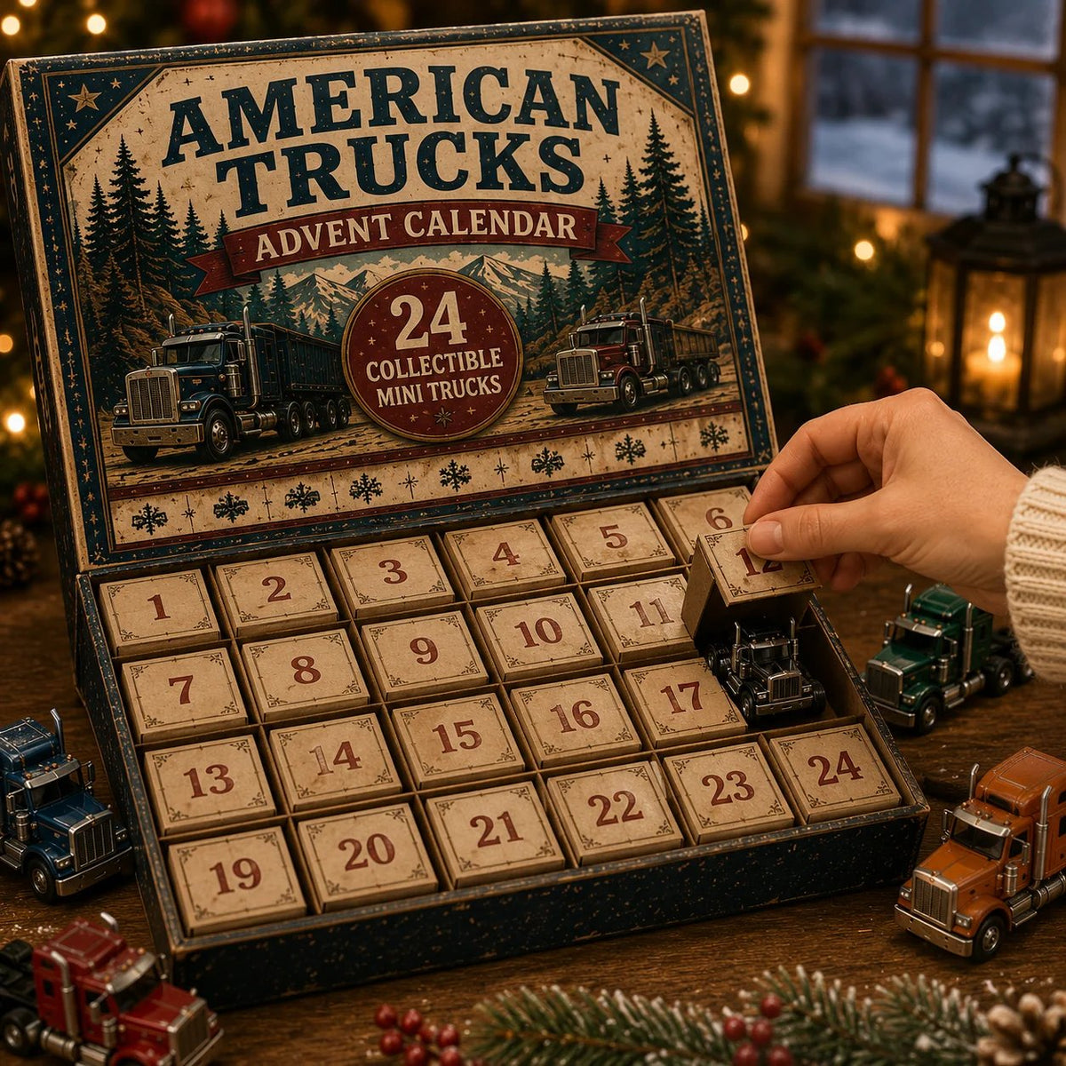 🔥HOT SALE 49% OFF🚚American Trucks Advent Calendar 2026 – 24 Days of Collectible Mini Truck Surprises, Acrylic Charms Blind Box