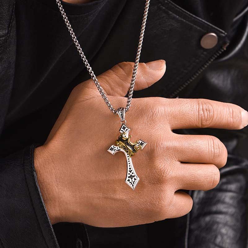 🔥LAST DAY SALE 49% OFF-✝️Prayer Necklace New Crown Cross Necklace  Gift
