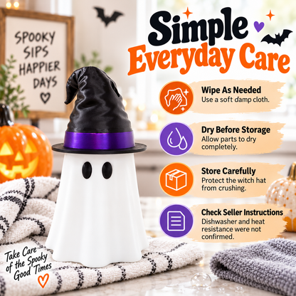 🎃 Limited-Time Halloween Deal — Ghost Witch Hat Beverage Can Cover 👻🥤