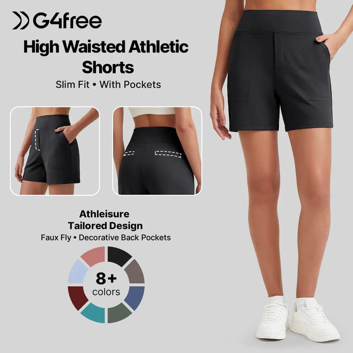 Women's High-Waisted Athletic Bermuda Shorts
