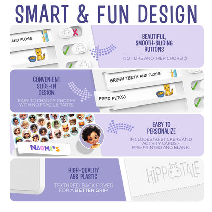 Kids Daily Routine & Chore Chart – Visual Sliding Checklist with 108 Task Cards & Stickers