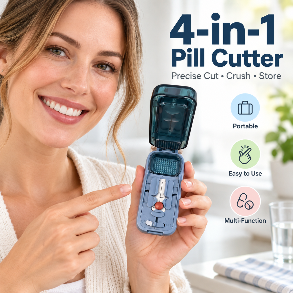 💊🔥 Limited-Time Deal – Multi-Function Pill Cutter & Crusher | Easy Split, Crush & Store!